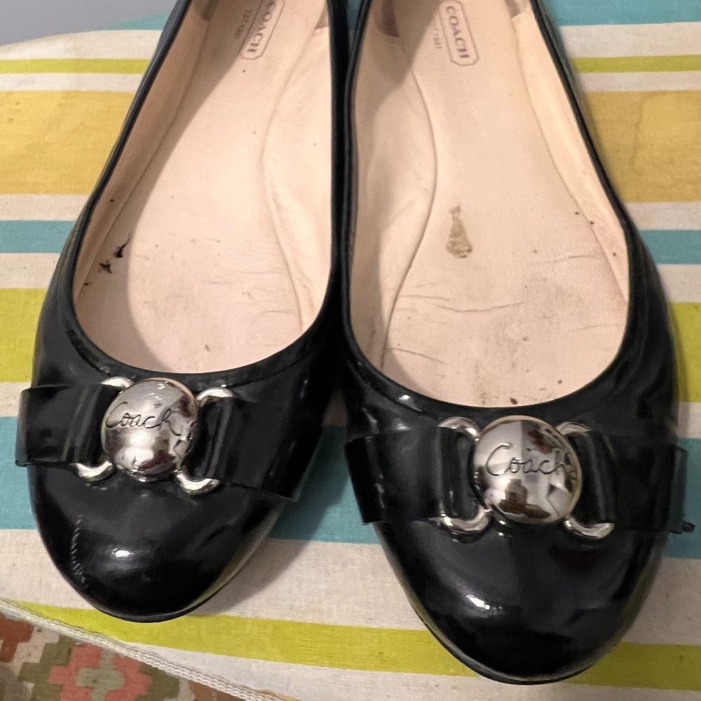 Coach Aerin 9.5 black patent leather shoes